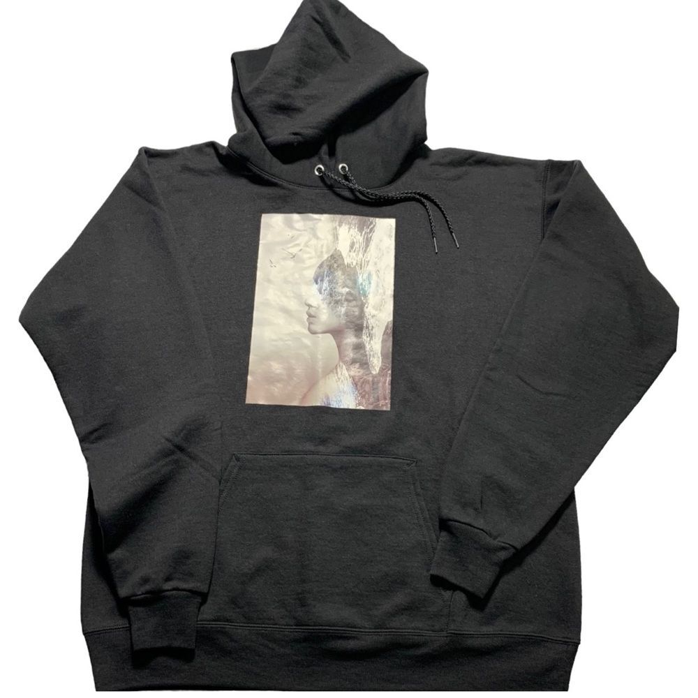 Graphic ecosmart Men's Graphic Print Black String Hoodie Sweatshirt Unisex